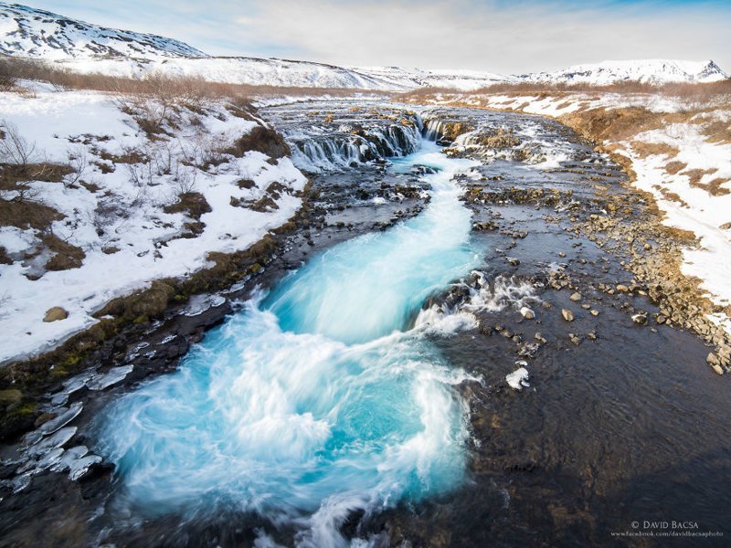 Водопад Бруарфосс (Brúarfoss) исландия, красиво, красивый вид, природа, путешествия, туризм, фото, фотограф