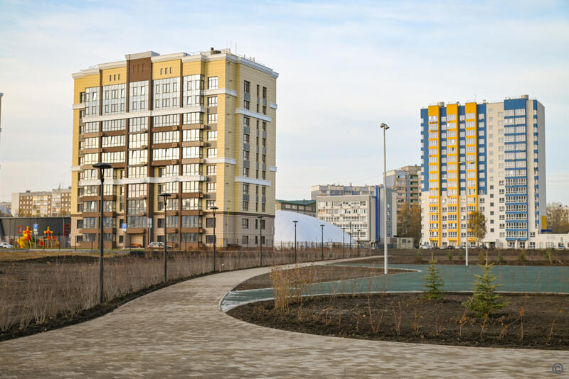 Благоустройство нового парка за ТЦ 