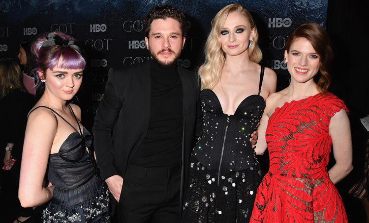Кит Харингтон, Роуз Лесли, Софи Тернер, Эмилия Кларк и другие на премьере восьмого сезона "Игры престолов"