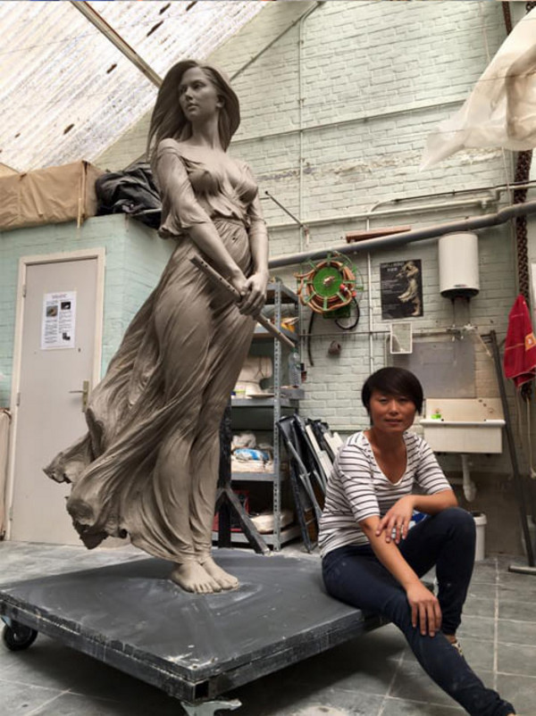 Скульптура luo li rong, красивая девушка, мастерство, скульптура