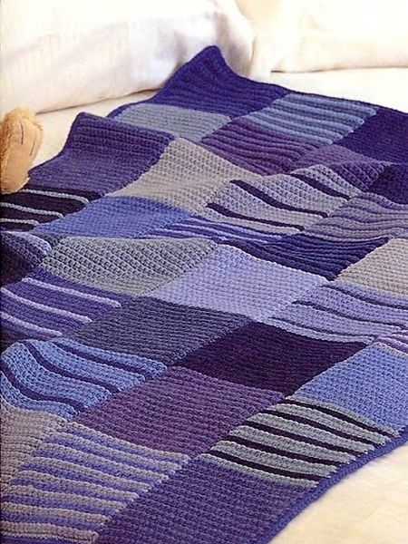 Пледы и вязаные одеяла из отдельных фрагментов - спицами. Идеи для воплощения