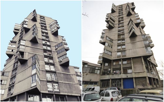 The Toblerone Building соединяет в себе модернистский подход и брутализм (Белград, Сербия). 