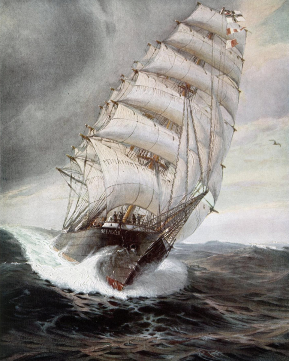 SMS Seeadler, картина Кристофера Рейва (Christopher Rave 1881-1933)