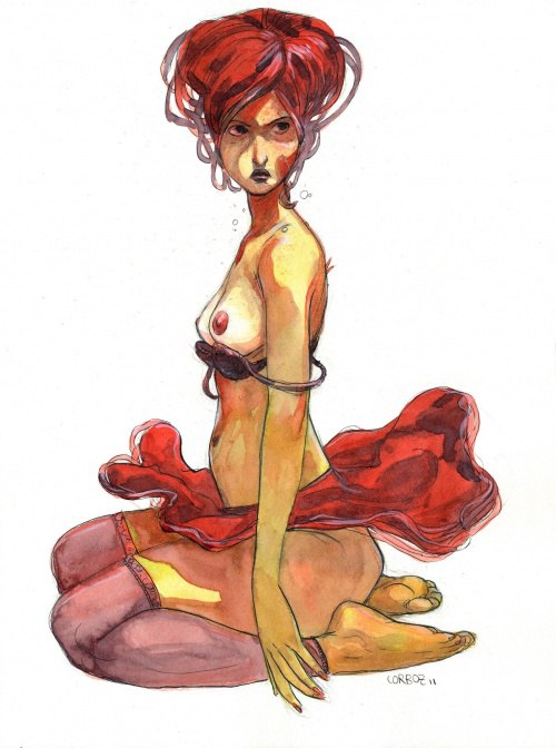 Сексуальные француженки в акварелях художника Янника Корбо. Сексуальные француженки в акварелях художника Янника Корбо.