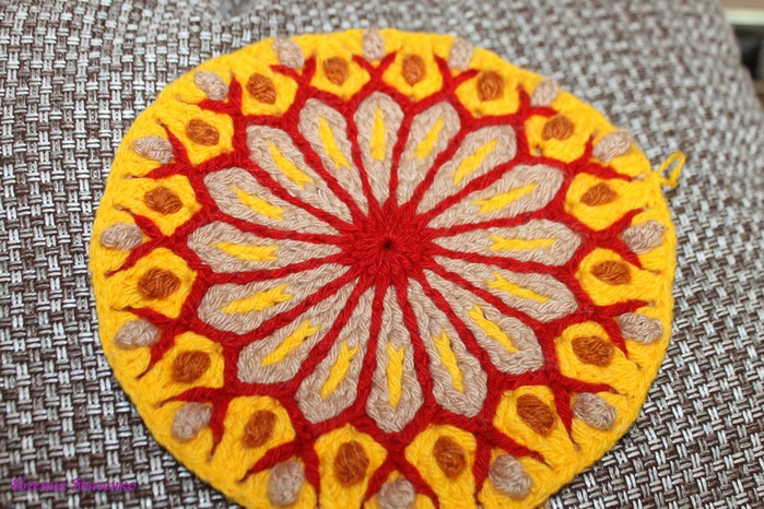 Коврик-сидушка: мастер-класс. Из остатков пряжи Коврик-сидушка: мастер-класс. Из остатков пряжи вязание