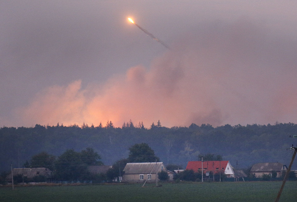 Пожар на военной базе в городе Калиновка в Винницкой области. 27 сентября 2017