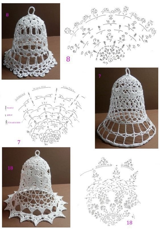 Koлoкoльчики. Идеи и cxемы для вязaния кpючкoм вязание,декор