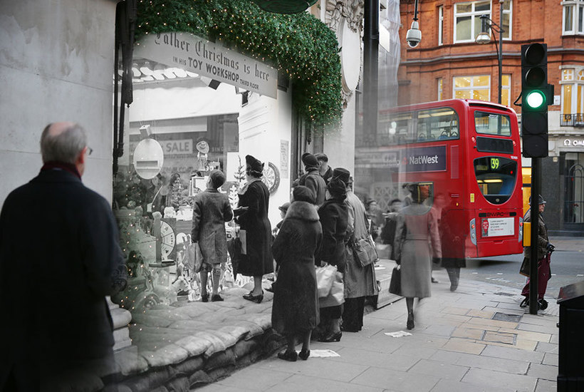 Фотограф показал, насколько чудесны праздники, совместив старые и новые фото Лондона