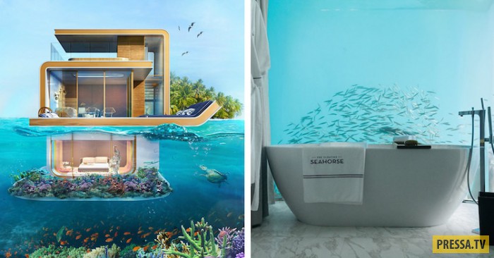 Новая реальность туризма: великолепные подводные отели в Дубае (13 фото)