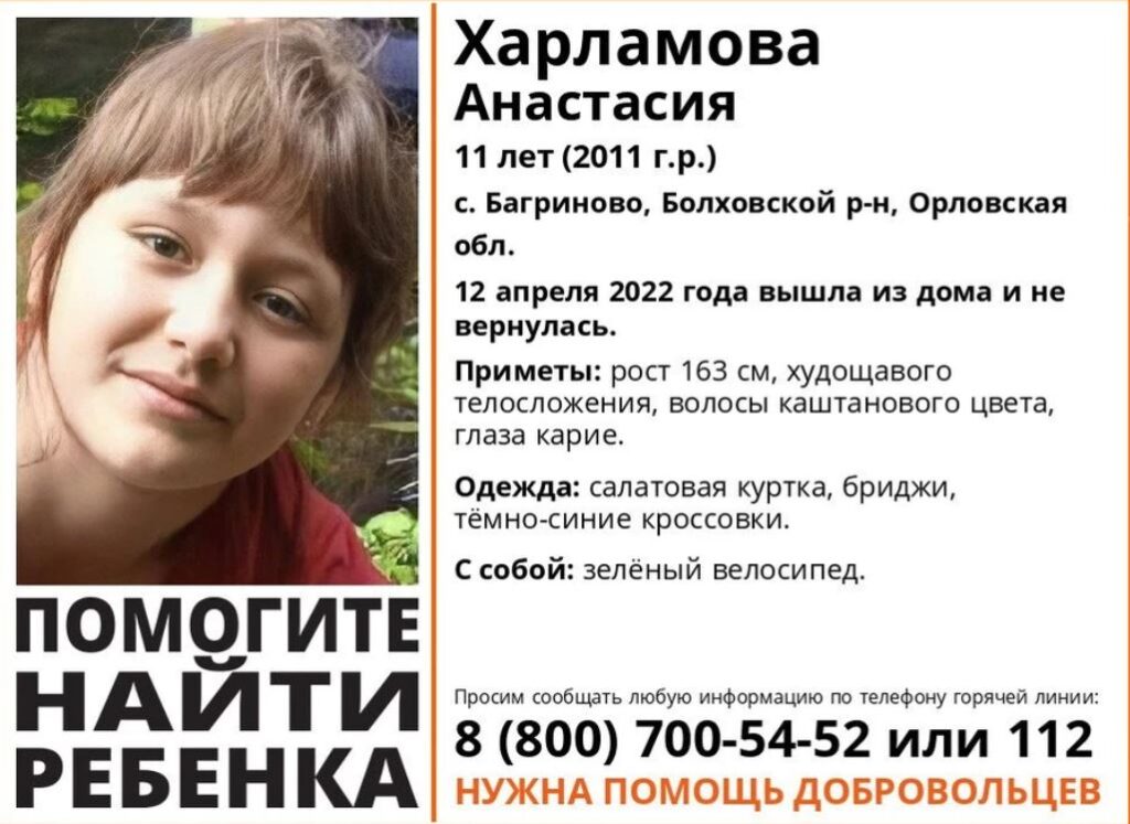 В Орловской области пропала без вести 11-летняя девочка