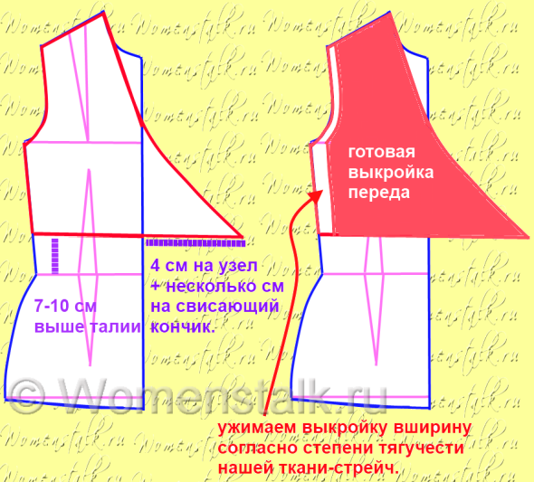 Топ на завязках выкройка