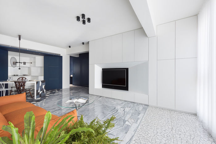 Просторная светлая квартира с диагональным дизайном Просторная светлая квартира с диагональным дизайном геометрический узор