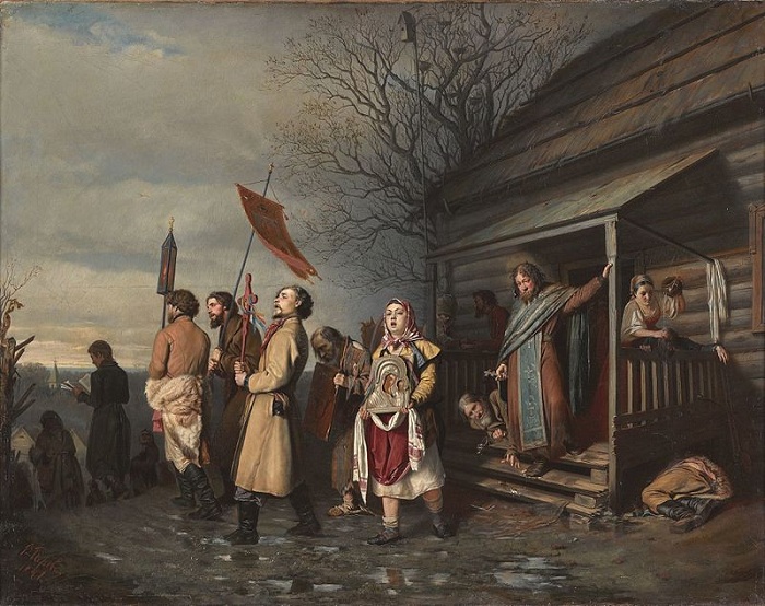 Сельский крестный ход на Пасхе. (1861). Автор: В.Перов.
