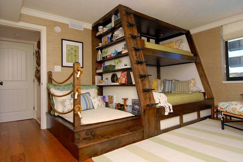 Двухъярусная кровать — это когда и снизу, и сверху есть спальное место двухъярусная кровать, дизайн, идеи, маленькая квартира