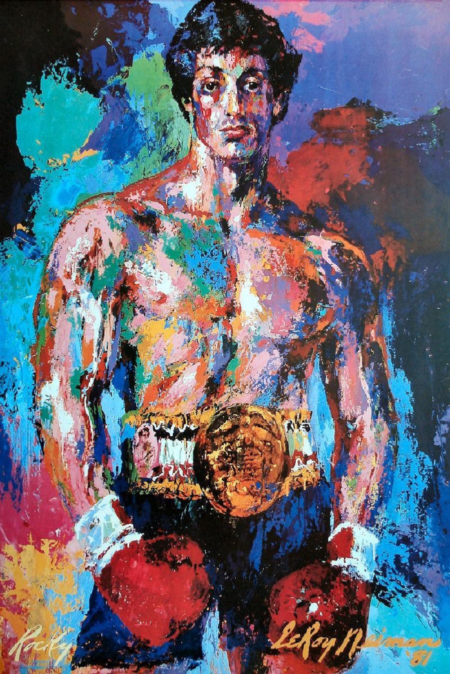 Картина спортсмены. Лерой Нейман. Лерой Нейман картины. Leroy Neiman картины Рокки. Картина Рокки и Аполло.