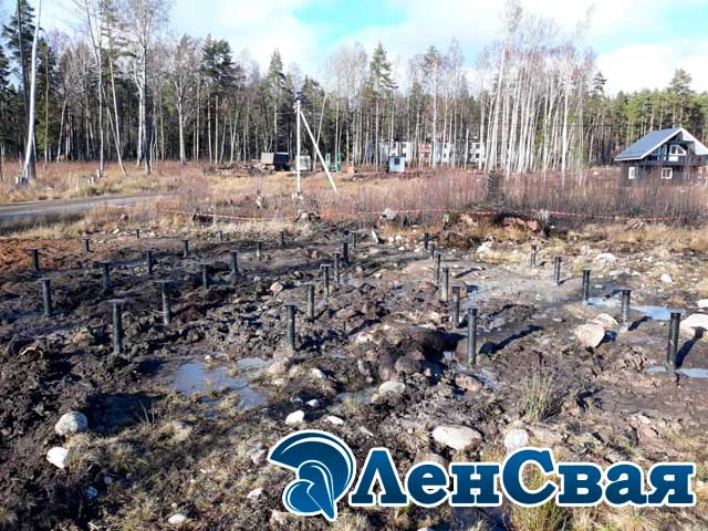 установка винтовых свай ямобуром