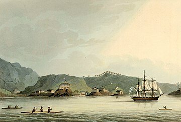 Шлюп Нева, заходивший в порт Ново-Архангельска (Ситка) в 1803-1805 годах