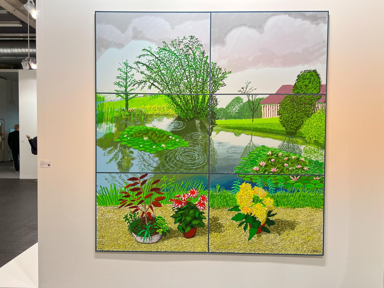 David Hockney. 10th - 22th June 2021, Water Lilies in the Pond with Pots of Flowers, 2021. &pound;650 тыс. Annely Juda Fine Art