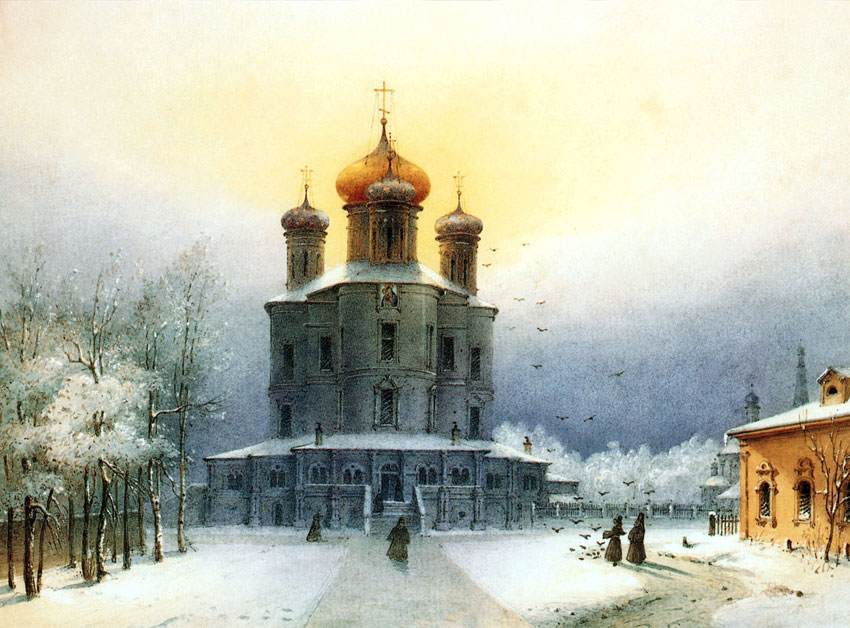 Старая церковь картина