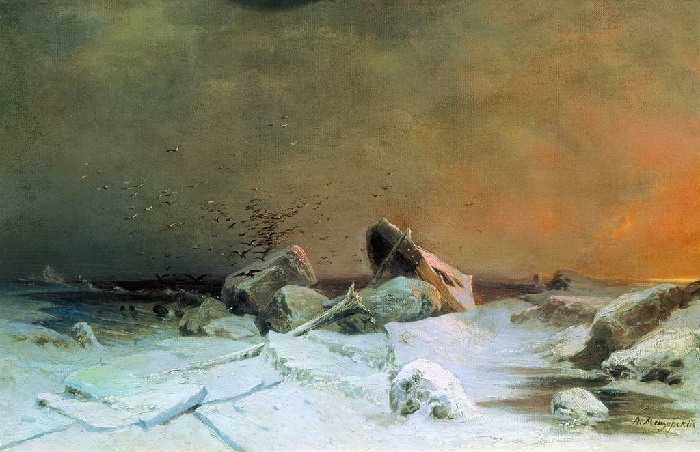 «Ледоход» (1869 год). Государственная Третьяковская галерея. Автор: А.И. Мещерский.