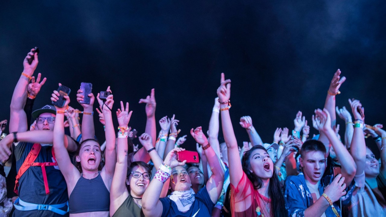 Fans jump to ScHoolboy Q at the Coachella Music and Arts Festival in April. (Brian van der Brug / Los Angeles Times)