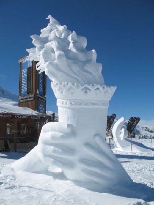 Красивые снежные скульптуры: великолепные идеи для грандиозного творчества вдохновляемся,скульптура,творчество