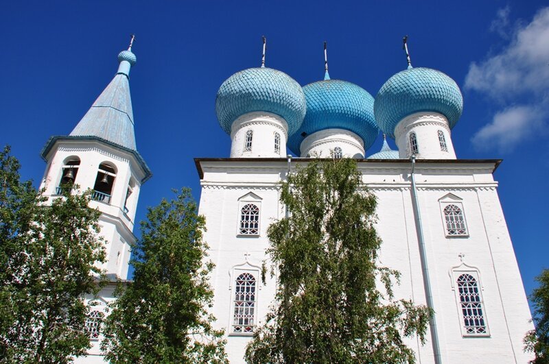 Окрестности Архангельска Северной, Архангельск, церковь, церкви, цвета, берегу, Двины, снова, работы, Котлас, многие, всего, голубой, сейчас, сохранились, деревянная, Заостровье, Архангельска, высоком, наших