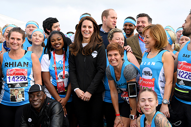 Кейт Миддлтон и принцы Уильям и Гарри на Лондонском марафоне