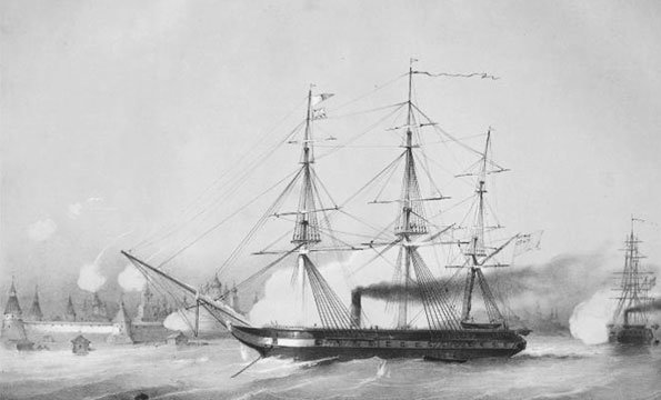 А. Мюнстер. Бомбардирование Соловецкого монастыря двумя британскими пароходами в 1854 году