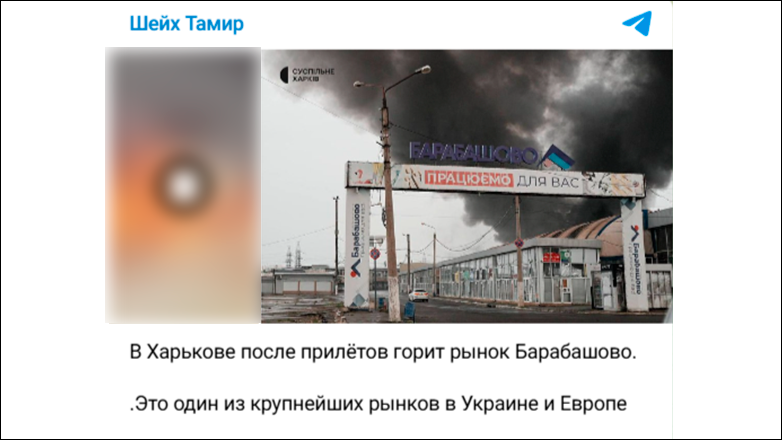 Скриншот с ТГ-канала "Шейх Тамир"