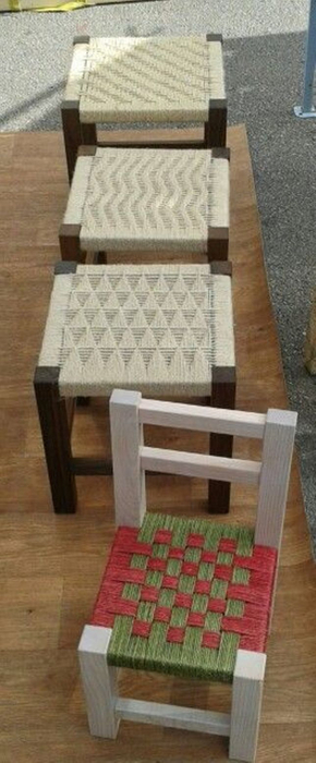 Идеи плетеных сидений для стула или банкетки своими руками стул, плетение, своими руками