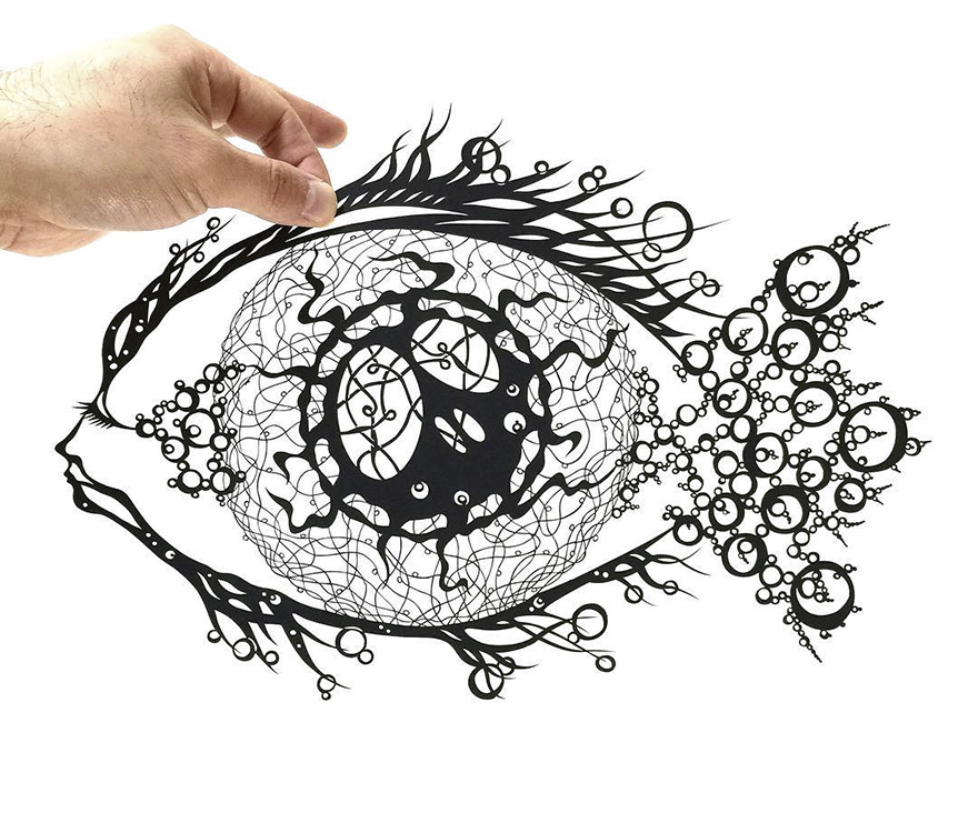 резьба по бумаге японского художника 