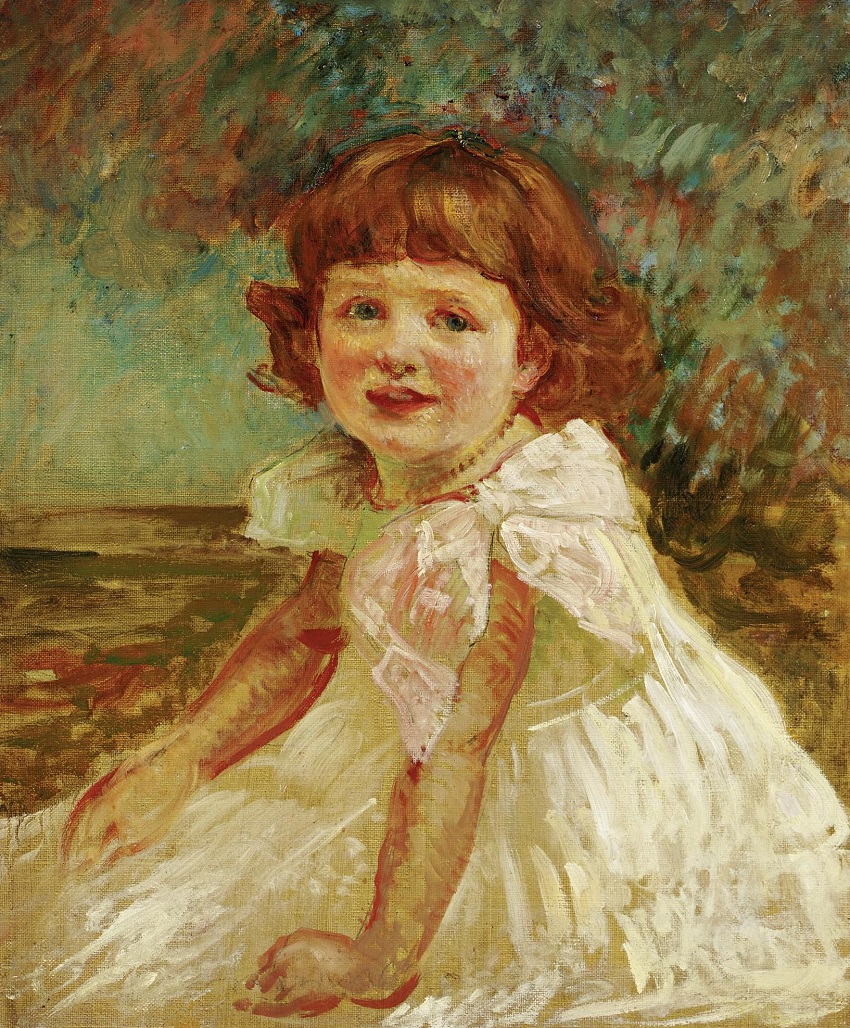 Portrait de la Petite Fille à la Robe Blanche , FullFormat circa,year,1918.