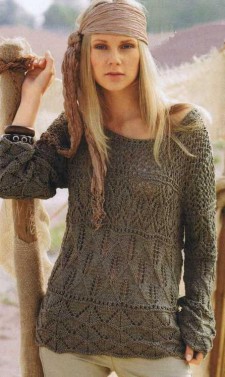 Ажурный пуловер