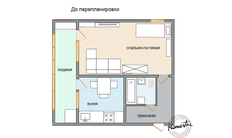 В двухкомнатной квартире площадь одной комнаты