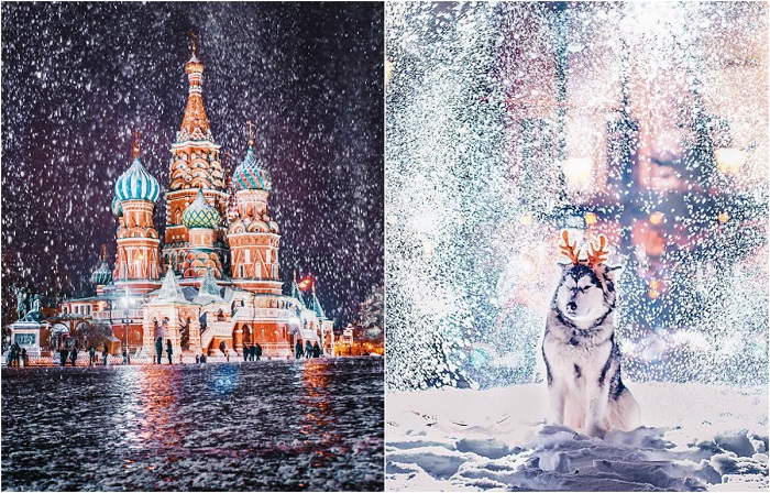 Потрясающие атмосферные зимние снимки Москвы в преддверии Нового Года.