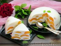 Фото к рецепту: Сметанный торт-желе с абрикосами