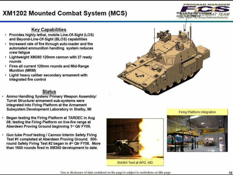 Проект основного танка XM1202 MCS. Неудавшийся результат провальной программы оружие