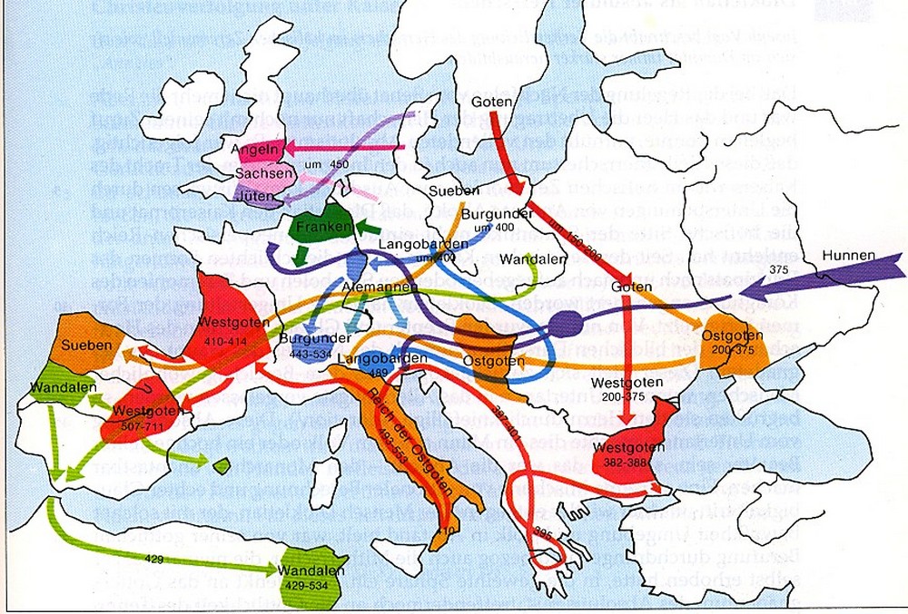 Великое переселение народов карта