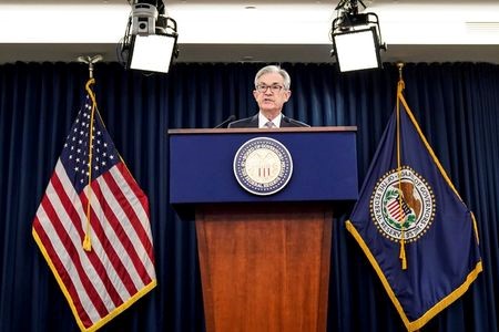 Federal Reserve Chair Jerome Powell holds a news conference following the Federal Open Market Committee meeting in Washington, U.S., December 11, 2019. REUTERS/Joshua Roberts