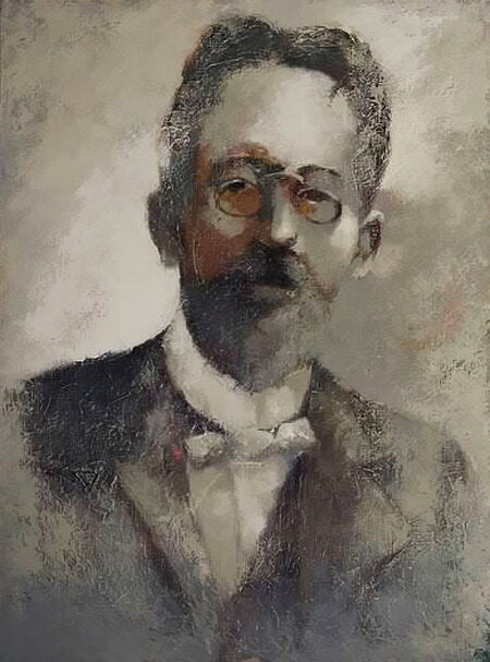 На магнетическом сеансе. Антон Павлович Чехов и художник Владимир Рябчиков Живопись