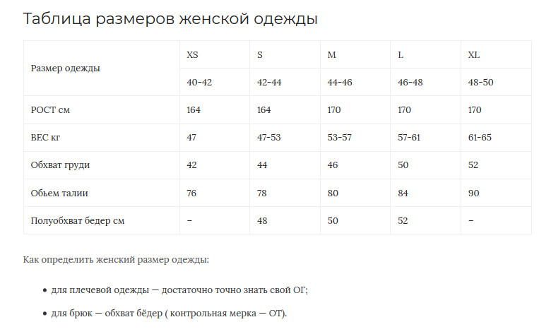 Как определить размер одежды для женщины, мужчины, детей