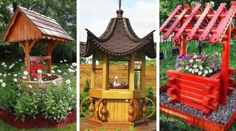 Декоративный колодец в дизайне сада и двора: 38 красивых идей