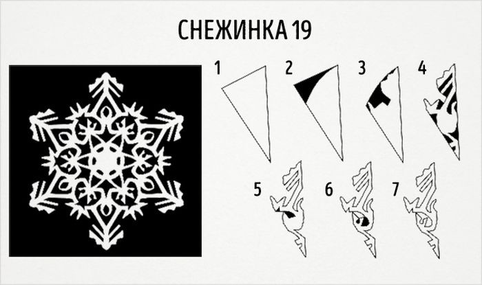 20 схем для вырезания снежинок из бумаги бумага