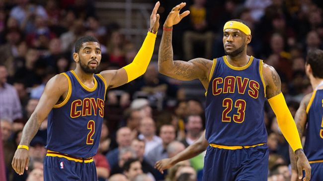 kyrie irving and lebron james playing for the cavs