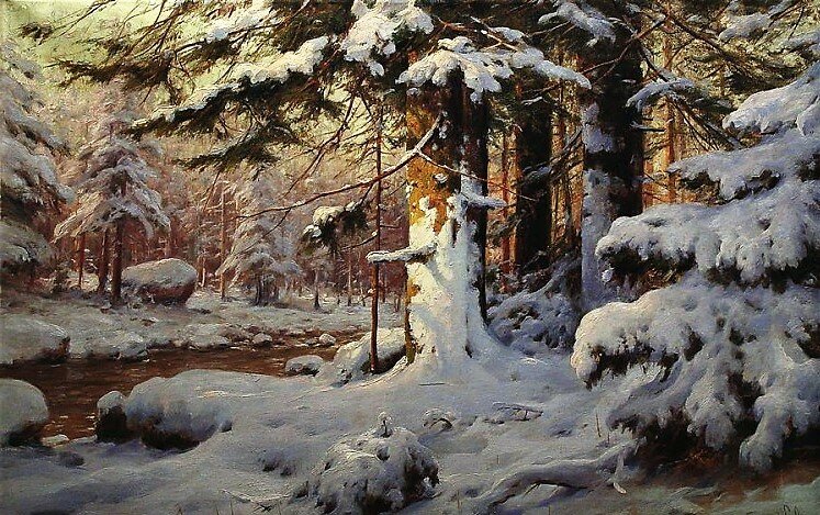 "зимний лес", 1919, холст, масло
