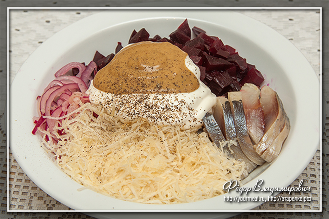 Скандинавский свекольный салат с сельдью кухни мира,салаты