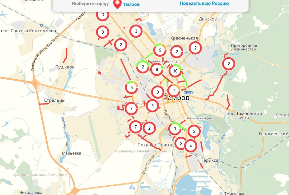 Карта убитых дорог рязань