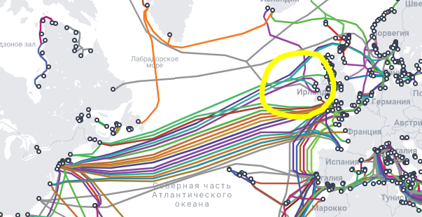 Карта подводных кабелей 