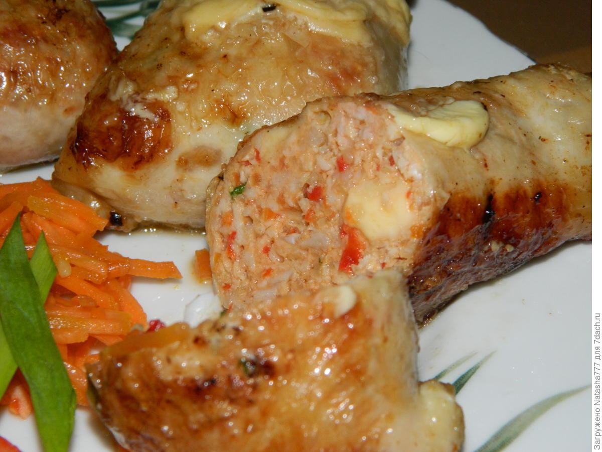 Фаршированные куриные голени блюда из курицы